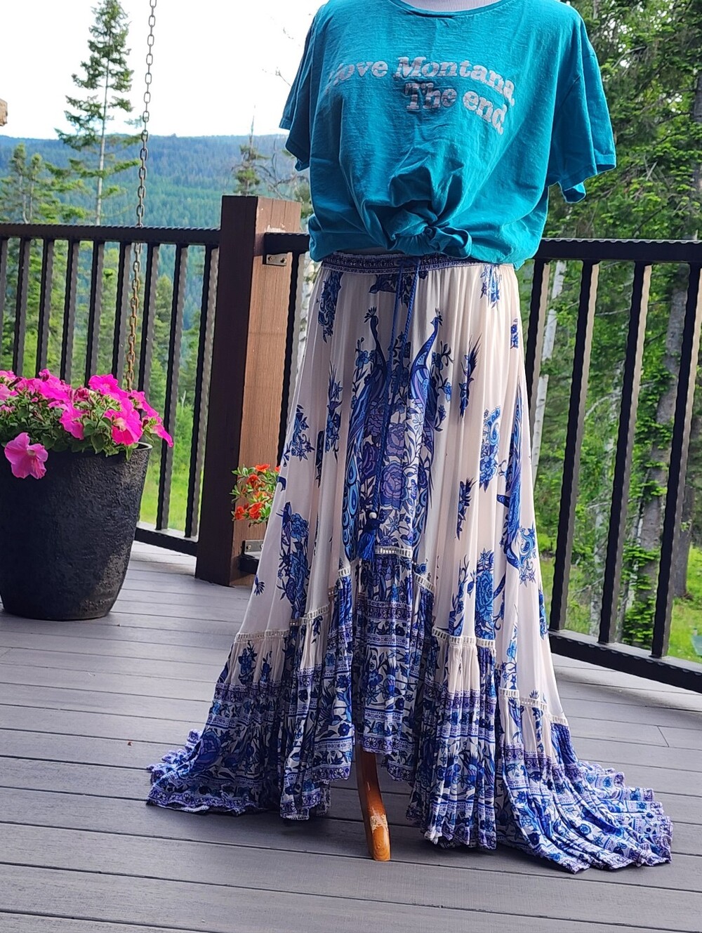 Spell & Gypsy Hotel Paradiso Bluebird Castaway Skirt M Rare Collector Unicorn